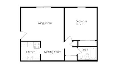 1 bedroom classic floor plan at Renova of Brunswick, Brunswick, 44212